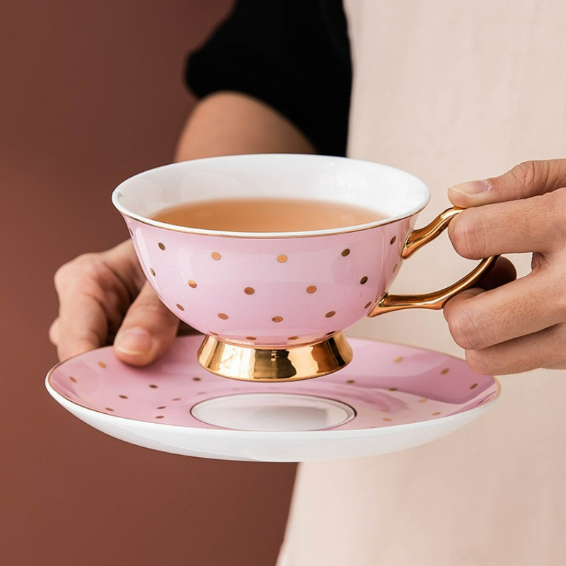 Coffee Tea Essentials - Tazas de Café de Cerámica Rosa