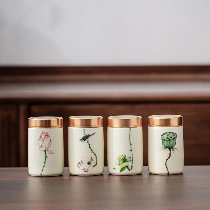 Tea Coffee Sugar Container - 4 unids/lote Boutique cerámica té Caddy