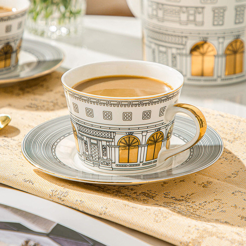 Coffee Tea Catering - Taza arquitectónica y platillo, taza de