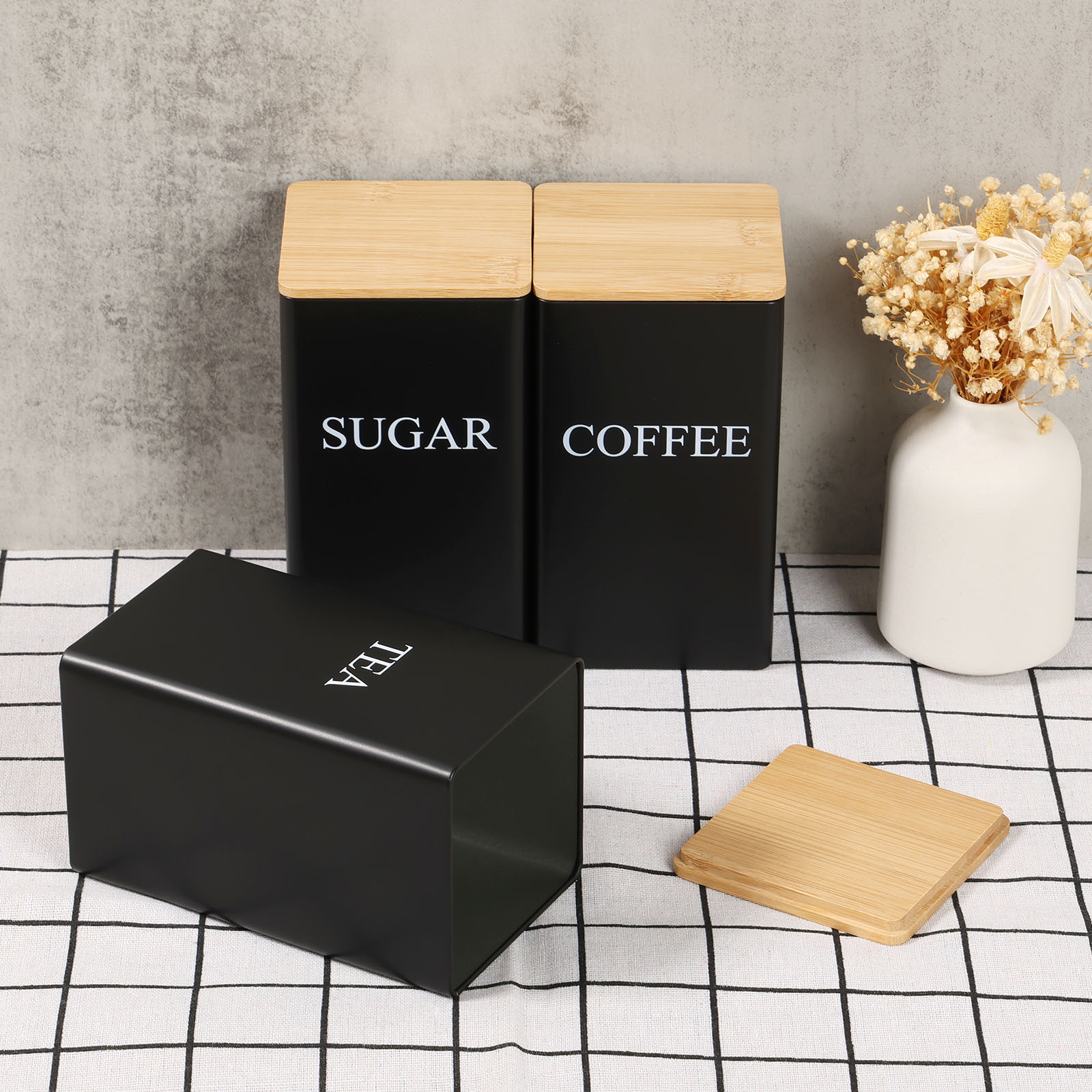 Tea Coffee Sugar Container - Tarro de almacenamiento de granos de