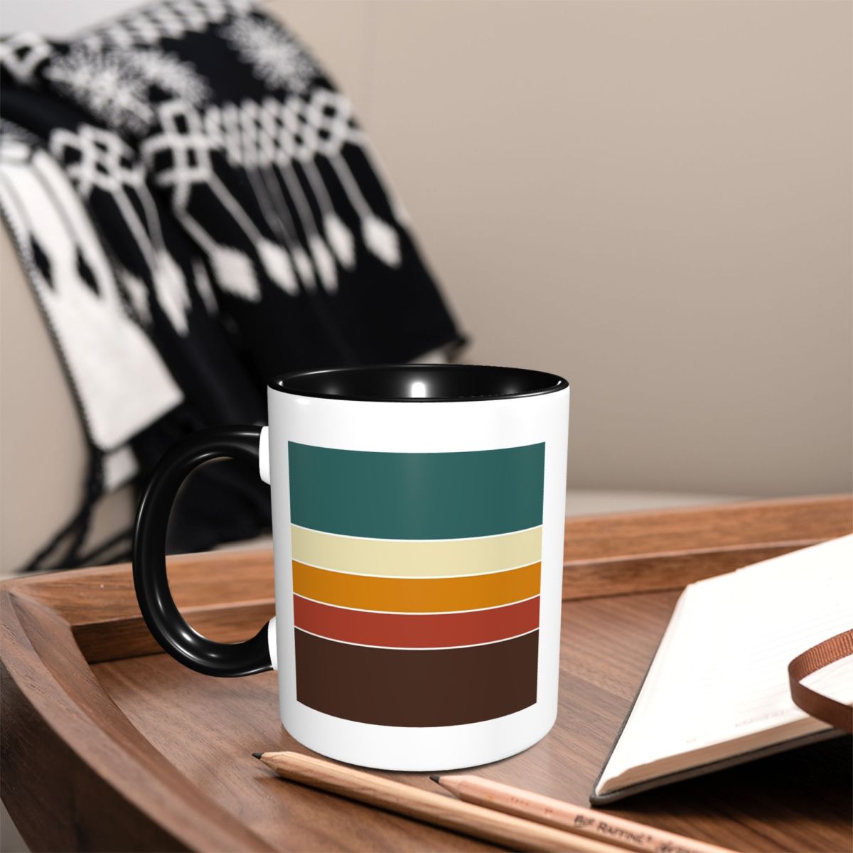 Taza de Cerámica con Rayas Ret - Coffee Tea Icon reseña y precio