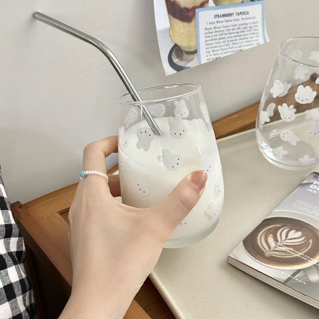 Lindo vaso de vidrio con estam - Coffee Tea Essentials reseña y precio