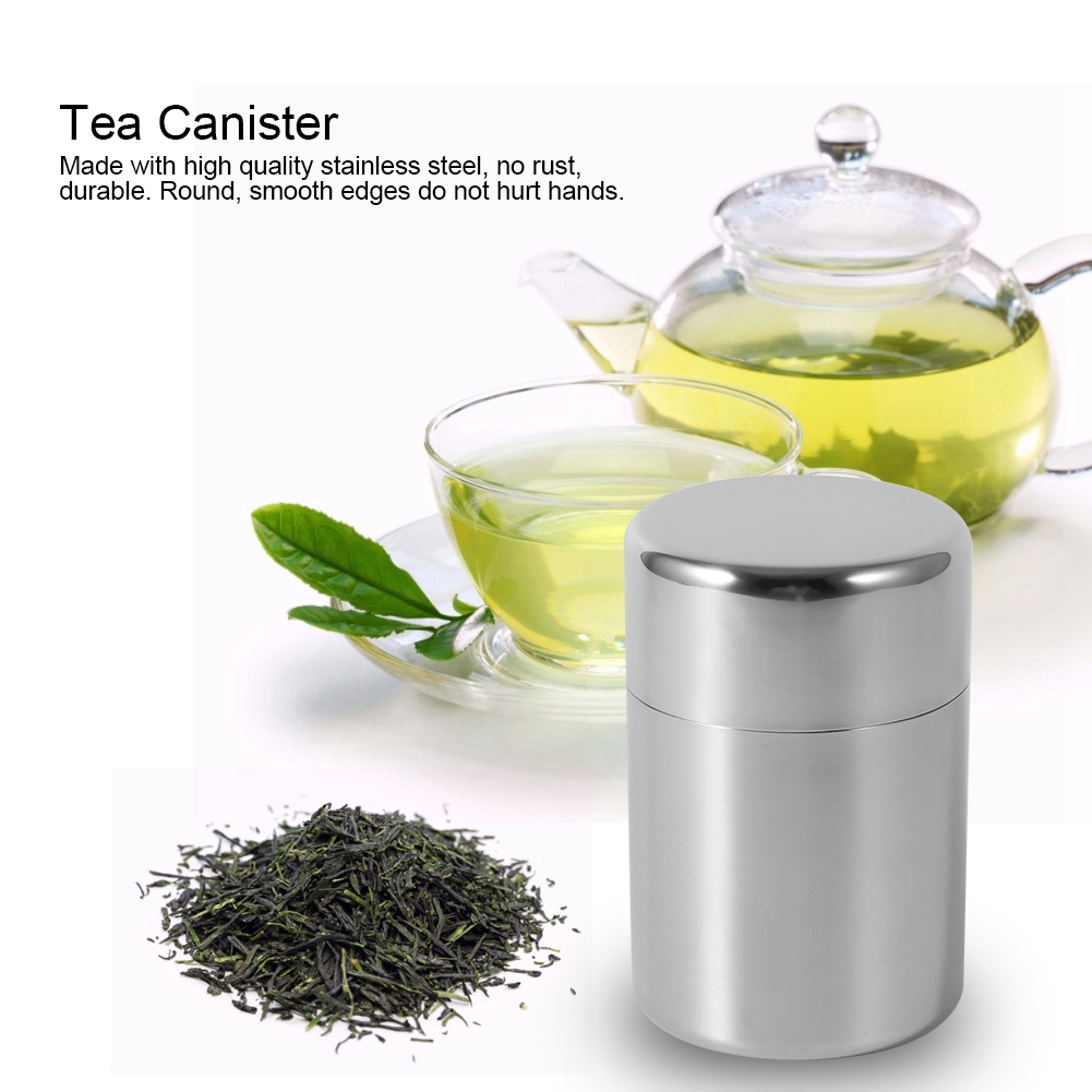 Latas de hojas de té de acero  - Tea Coffee Sugar Container reseña y precio