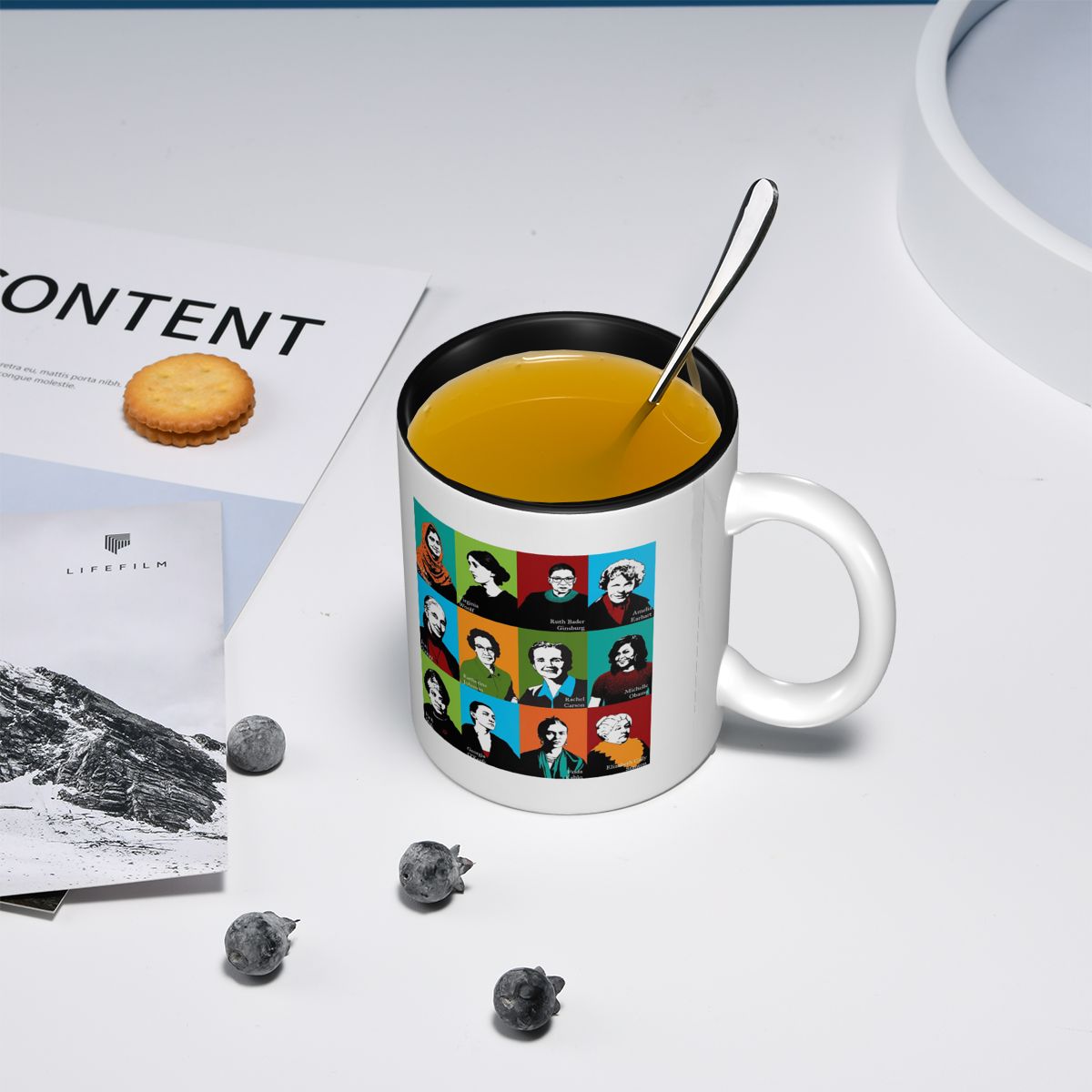 Taza con iconos feministas, ta - Coffee Tea Icon reseña y precio