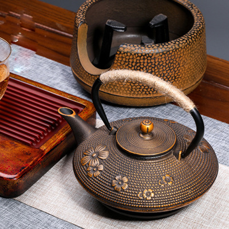 Tetera de hoja de bambú con fl - Cast Iron Teapot reseña y precio