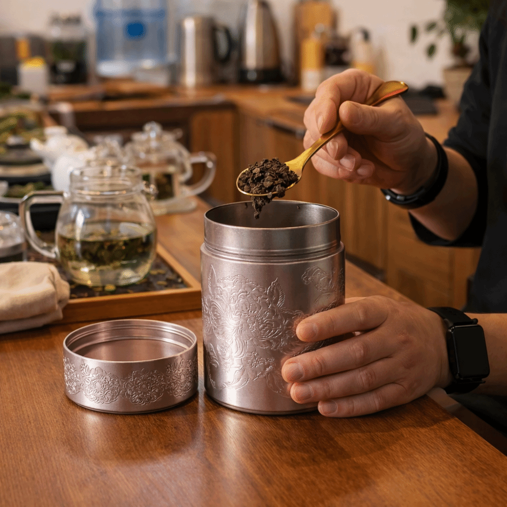 Caja de Té Mini Sellada y Engr - Tea Coffee Sugar Container reseña y precio