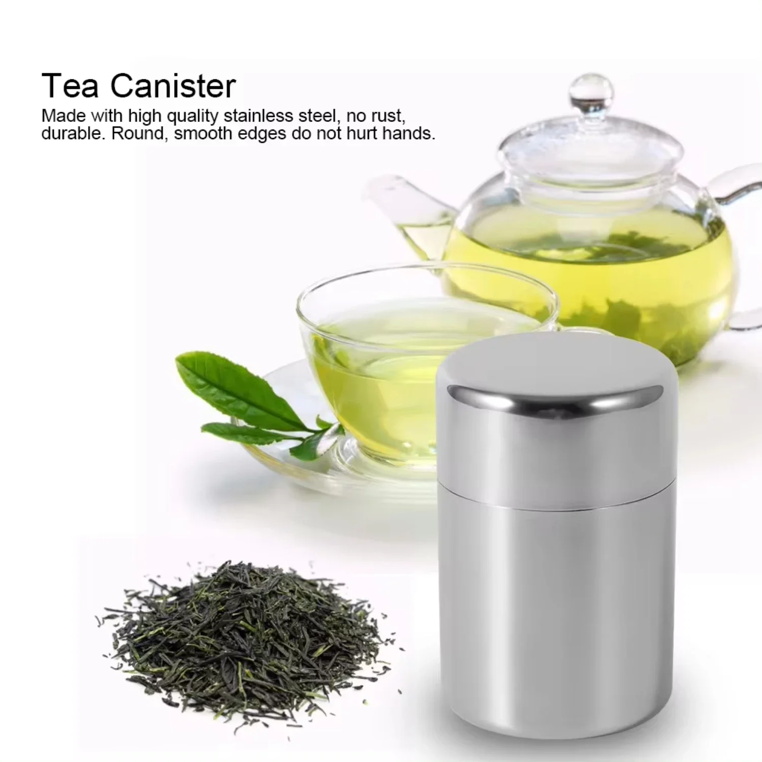 Latas de hojas de té de acero  - Tea Coffee Sugar Container reseña y precio