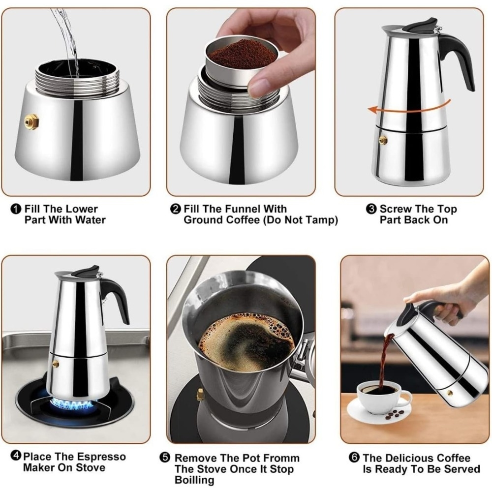 Cafetera Mocha de Acero Inoxid - Coffee Tea Pot reseña y precio